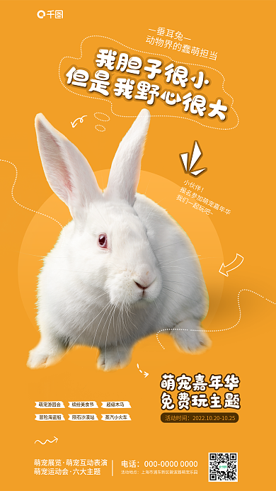 简约可爱萌宠展览萌宠运动会活动促销系列海报