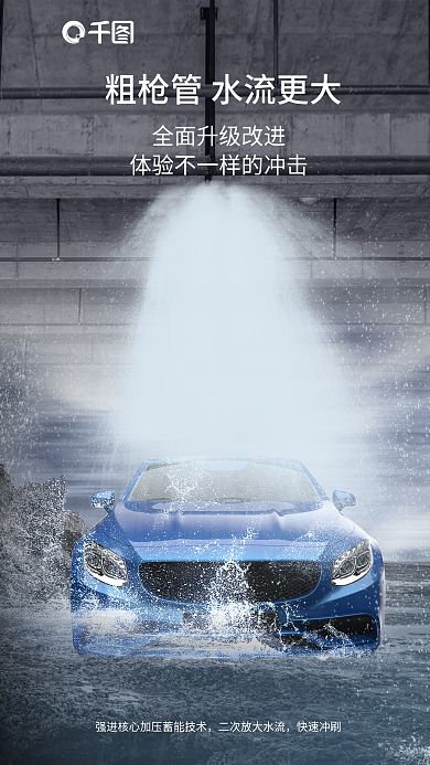 高压洗车快速冲刷宣传海报