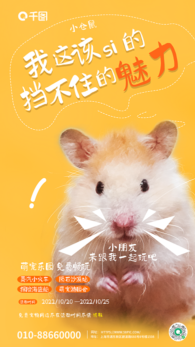 简约宠物店si小朋友海报