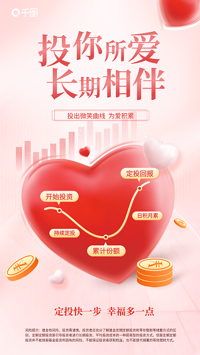 简约投资风险提示基金有风险基金营销商业海报