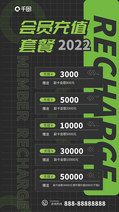 酒吧夜店充值赠送套餐海报