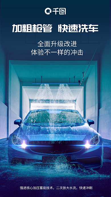 高压洗车快速冲刷宣传海报