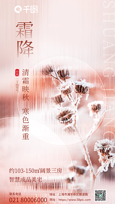 简约摄影图联系电话地址节气借势海报