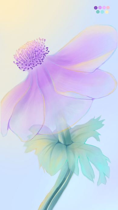 手绘手机唯美浪漫爱情美好祝福