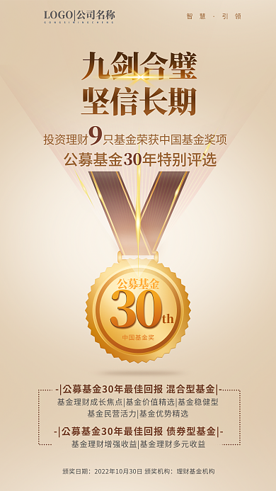 公募公募基金中国基金奖评选获奖海报