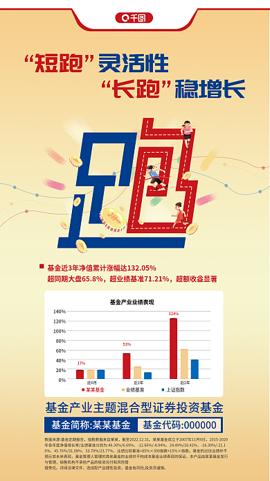 创意元素短跑长跑投资宣传海报