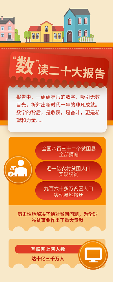 扁平风数全部摘帽实现脱贫大报告手机信息长图