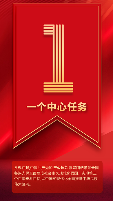 9个数字实现第二伟大复兴速览党的二十大报告海报