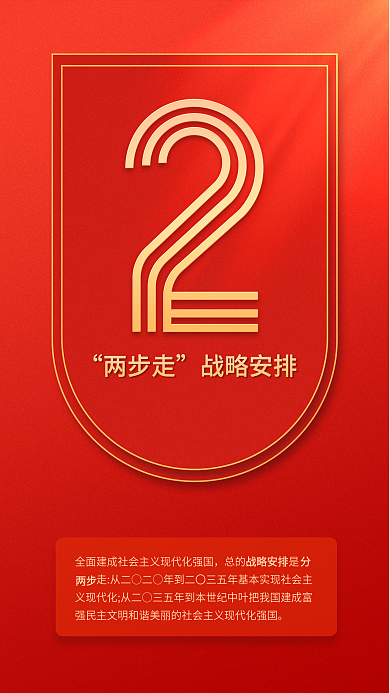 9个数字两步走战略安排二十大报告系列海报