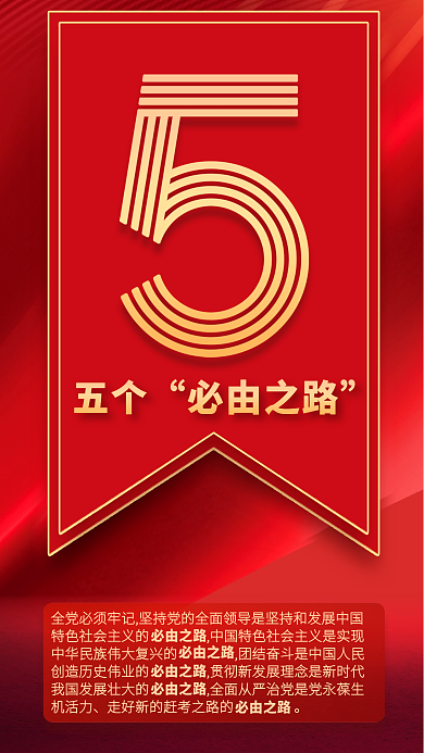 9个数字五个必由之路速览党的二十大报告海报