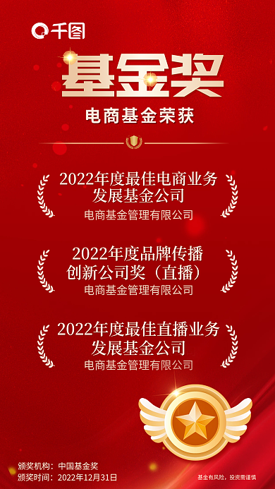 简约红色基金奖创新公司奖金融理财基金公司获奖海报