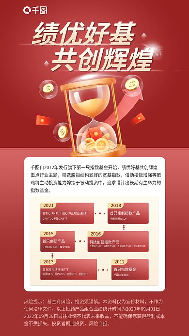 基金发展绩优好基风险提示宣传海报