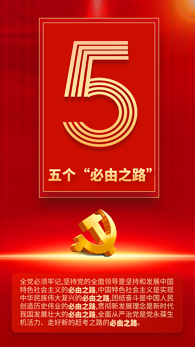 9个数字五个必由之路速览党的二十大报告海报