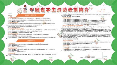 河北省学生请关注省学生资助简介学校展板绿色展板