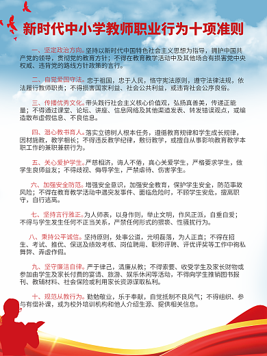 适用中小学忠于祖国忠于人民准则海报