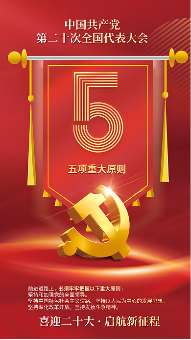 红金党建前进道路上喜迎二十大二十大报告系列海报