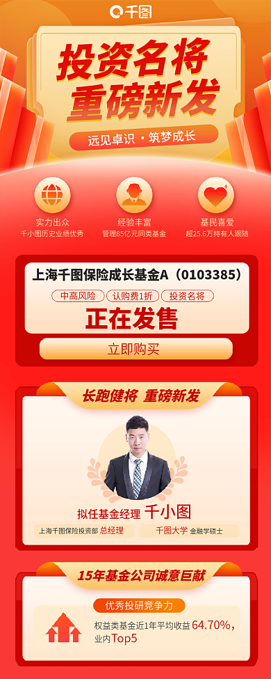 金融理财投资名将重磅新发基金发售信息长图