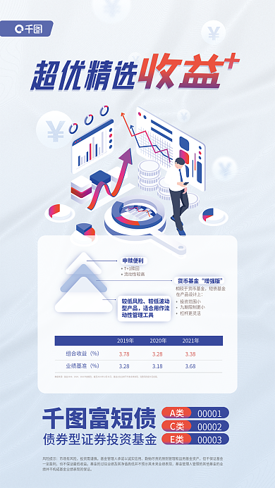闲钱投资超优精选收益表格展示宣传海报