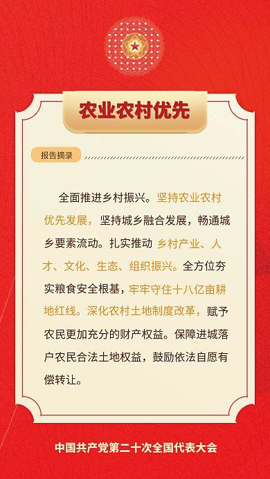 二十大报告摘录地红线民生的重要表述海报