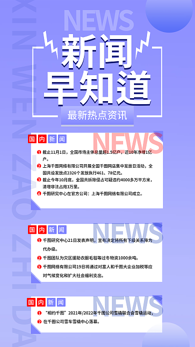 简约扁平化新闻早知道新闻海报