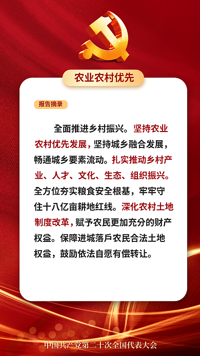 二十大报告摘录人才民生的重要表述海报