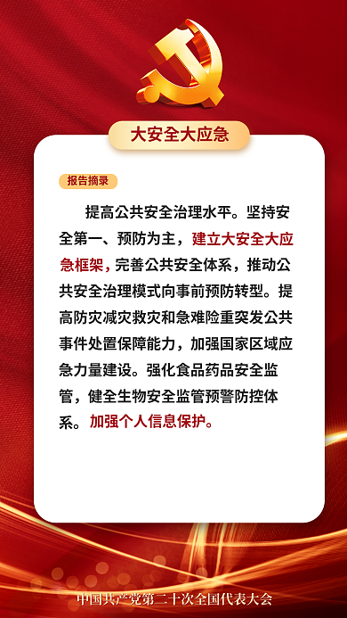 二十大报告摘录预防为主民生的重要表述海报