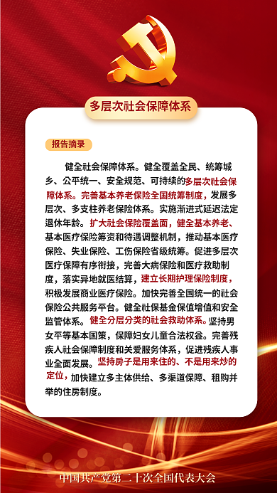 二十大报告摘录统筹城乡民生的重要表述海报