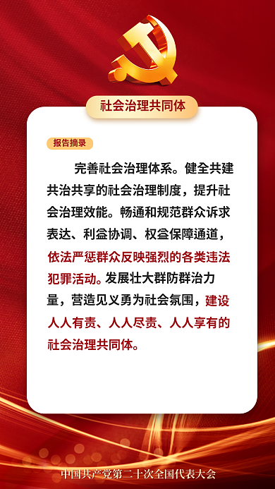 二十大报告摘录利益协调民生的重要表述海报
