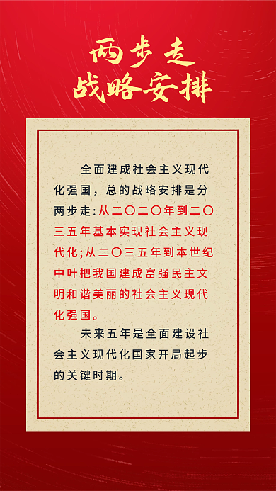 二十大两步走战略安排新表述新论断海报