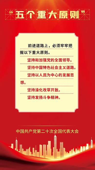 二十大前进道路上必须牢牢把新表述新论断海报