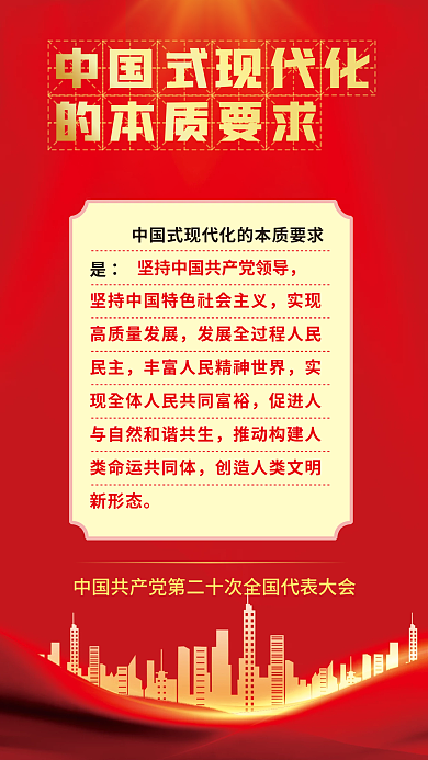 二十大的本质要求实现新表述新论断海报
