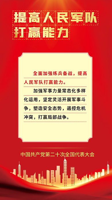 二十大打赢能力化运用新表述新论断海报