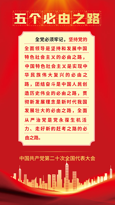 二十大坚持党的全面新表述新论断海报