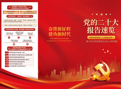 党建风奋进新征程坚持和完善党的二十大报告解读三折页