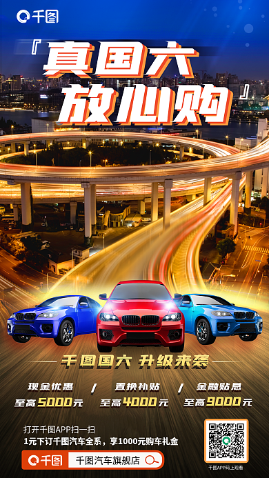 创意赛道至高元5000福利购车促销海报