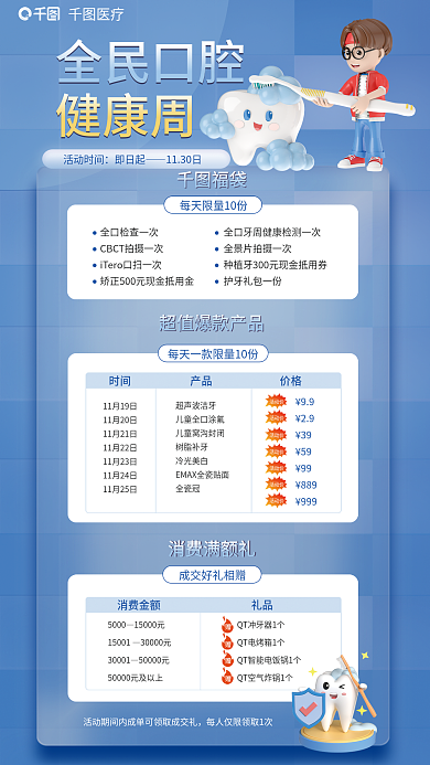 简约全民医疗福袋周医疗海报促销海报