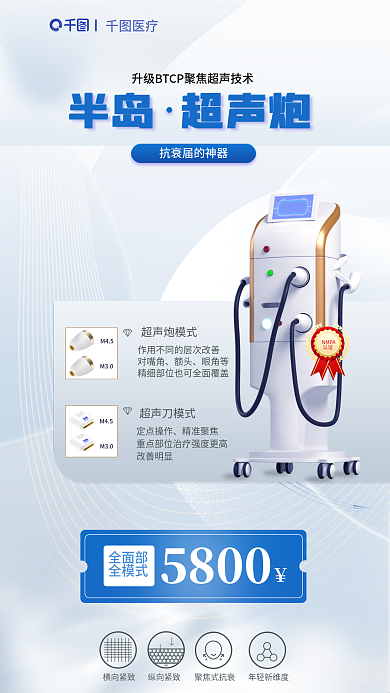 超声炮半岛超声炮医美宣传海报