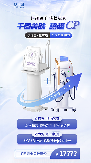 抗衰组合医美热超联手促销海报