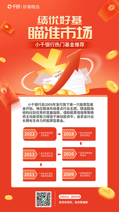 红色基金扫码关注赢得好基宣传海报