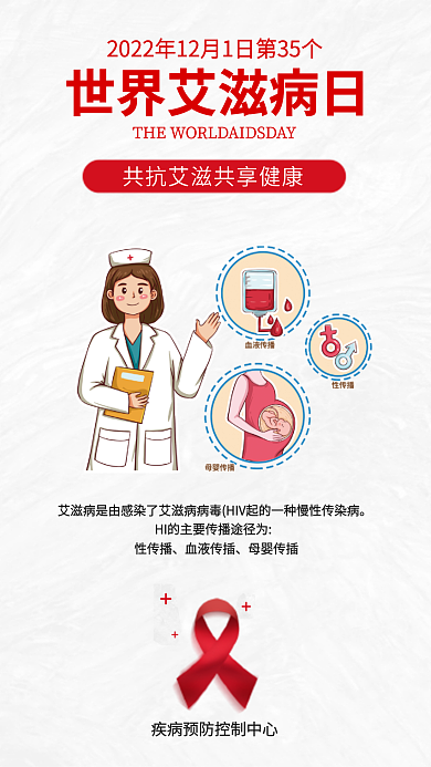 世界艾滋病性传播血液传插艾防艾公益安全系列医疗海报