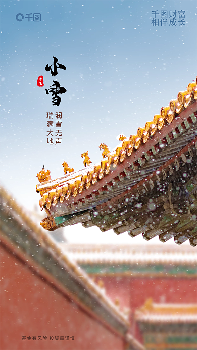 摄影图小雪小雪润雪无声借势海报