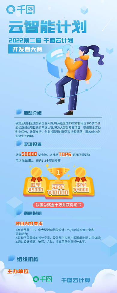 扁平科技活动介绍创业红包开发者大赛比赛宣传长图