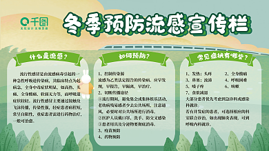 冬季预防病急如高热流感科普内容型宣传展板