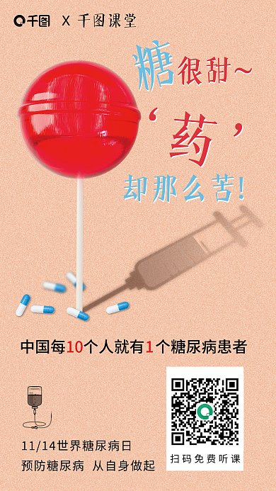 世界糖尿病很甜却那么苦海报