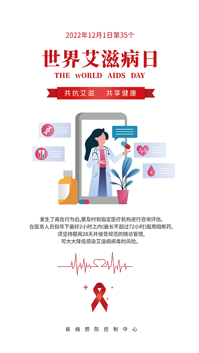 世界艾滋病艾防艾公益海报