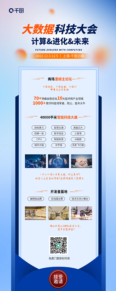 大数据科技大会会议宣传介绍邀请函科技简约