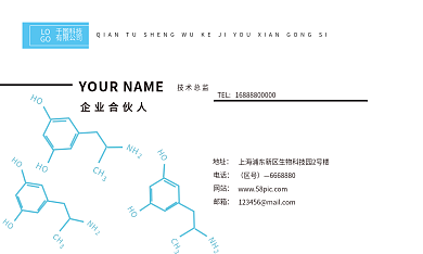 生物科技化工企业合伙人技术总监名片