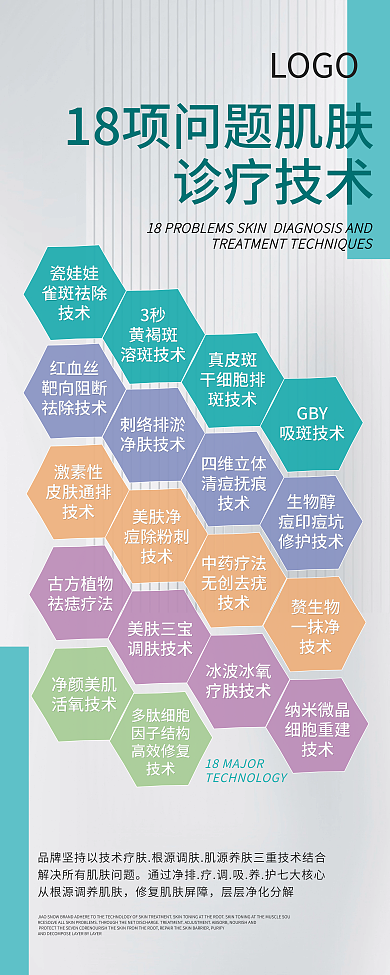 医美医疗诊疗技术瓷娃娃浅色展架