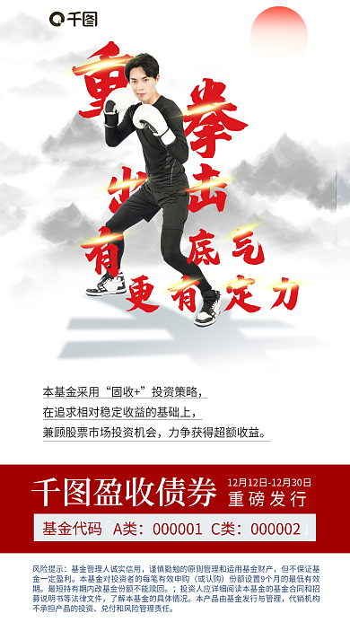 水墨风本基金采用固收投资宣传海报
