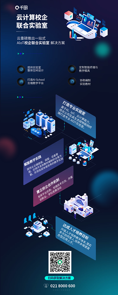 云计算互联网热线提供实验室实验室2.5d长图